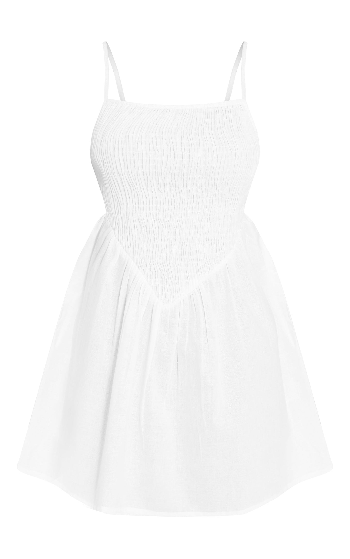 Vestido Mini Blanco Fruncido Mi tienda