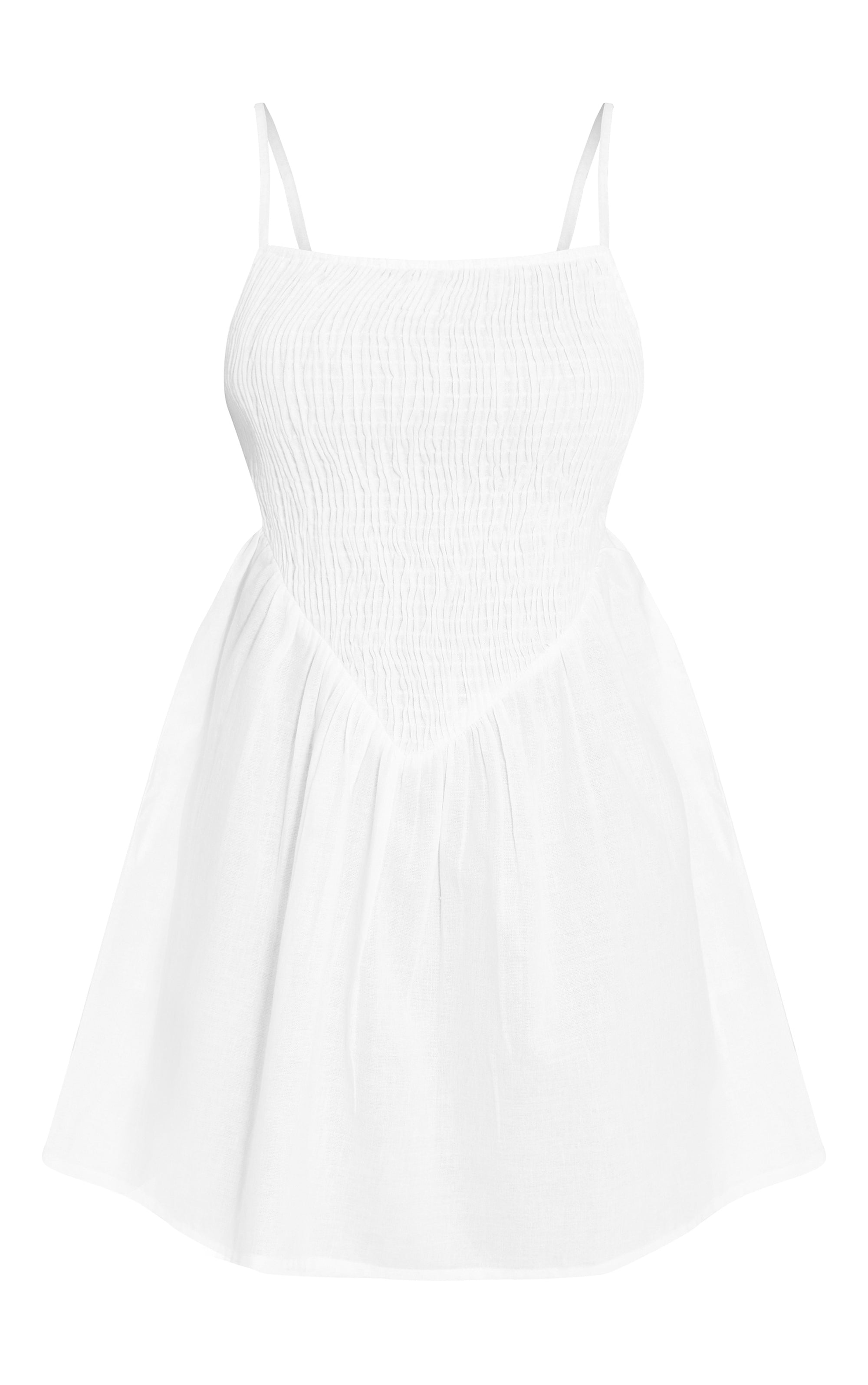 Vestido Mini Blanco Fruncido