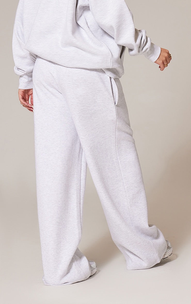 Pantalón Buzo Recto Gris Claro Mujer