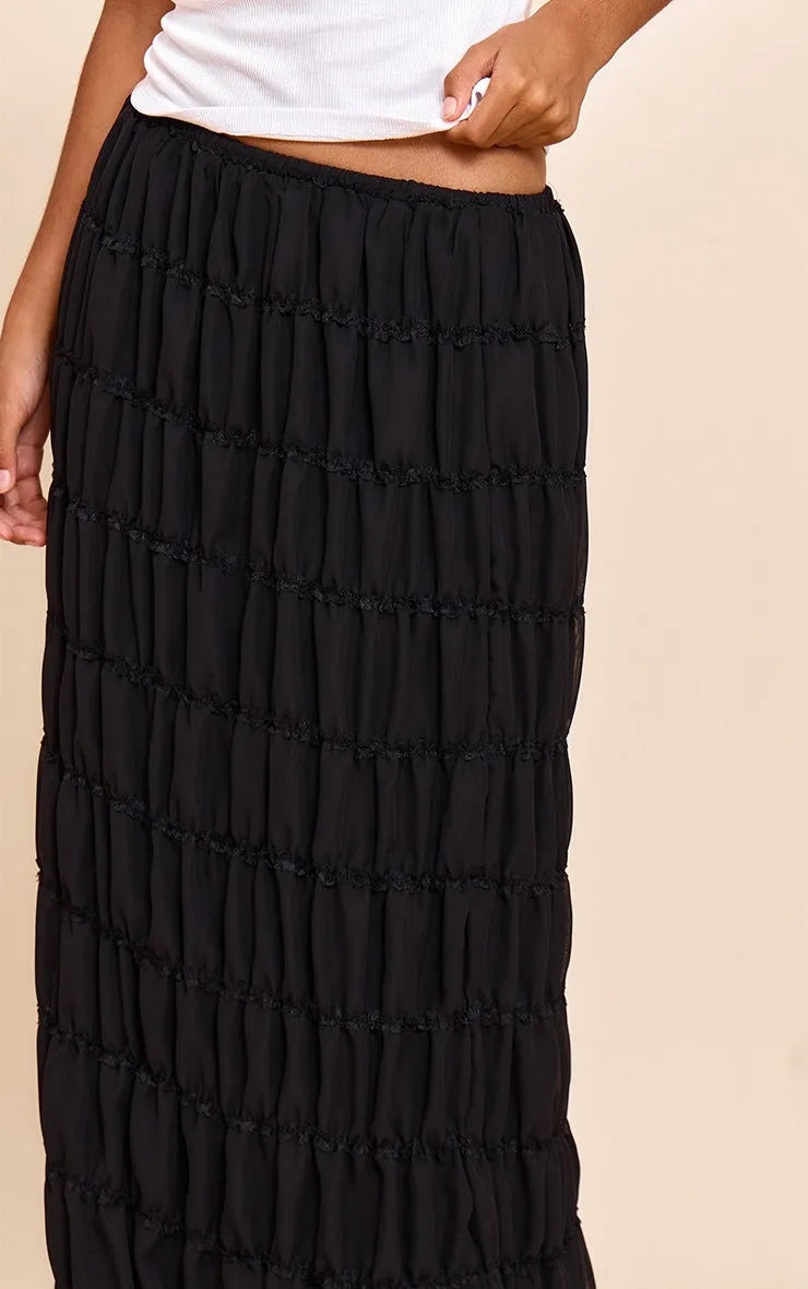 Falda Texturizada Máxima Negra Mi tienda