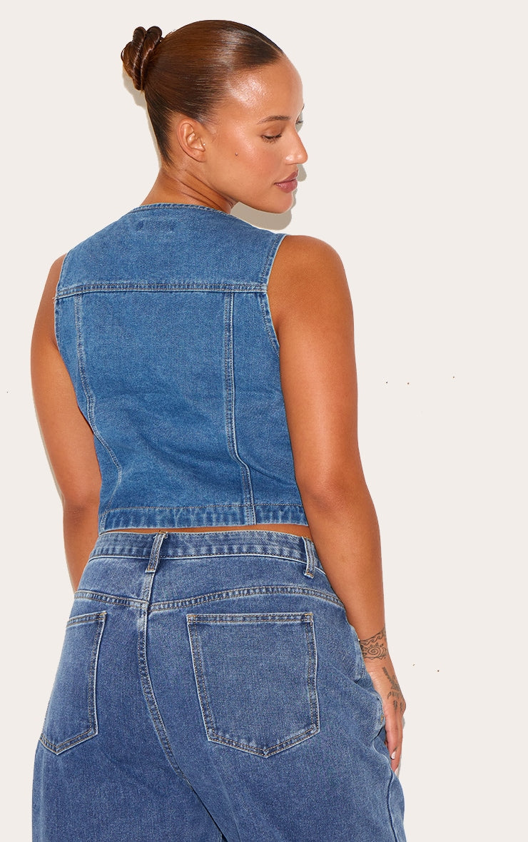 Top Blue Denim Plus