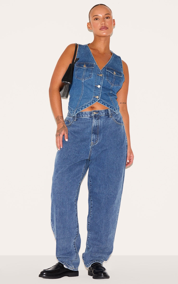 Top Blue Denim Plus