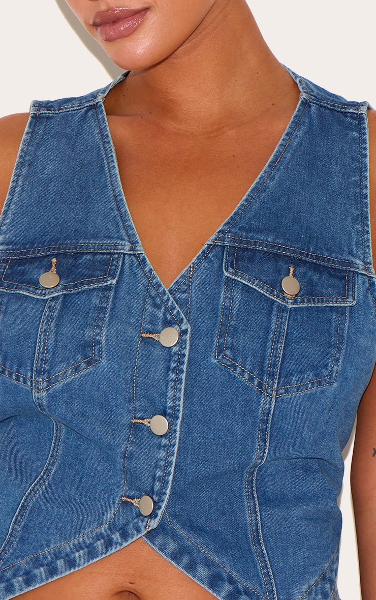 Top Blue Denim Plus