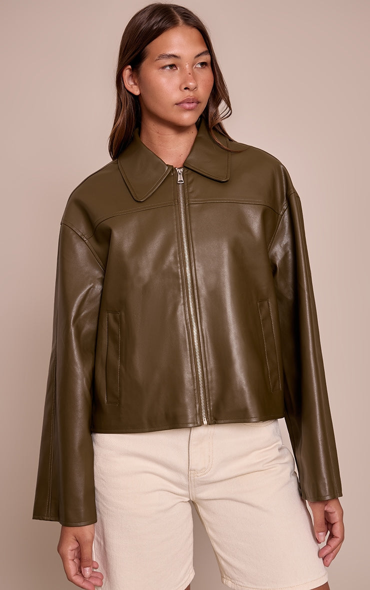 Chaqueta PU Cierre Frontal Mi tienda