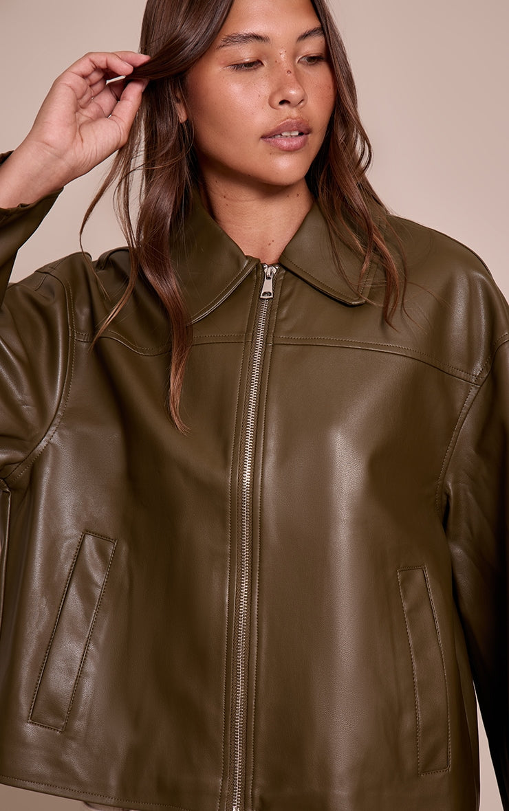 Chaqueta PU Cierre Frontal Mi tienda