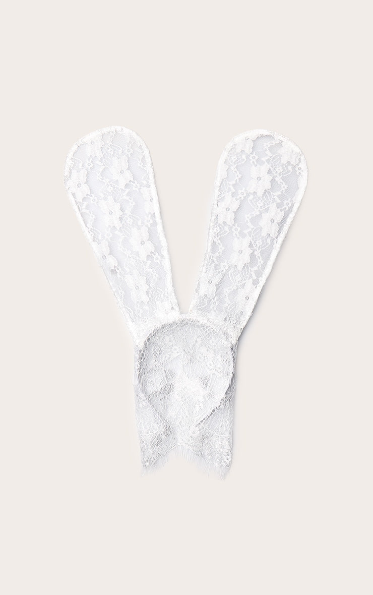 Orejas de Conejo de Encaje Blanco VELT