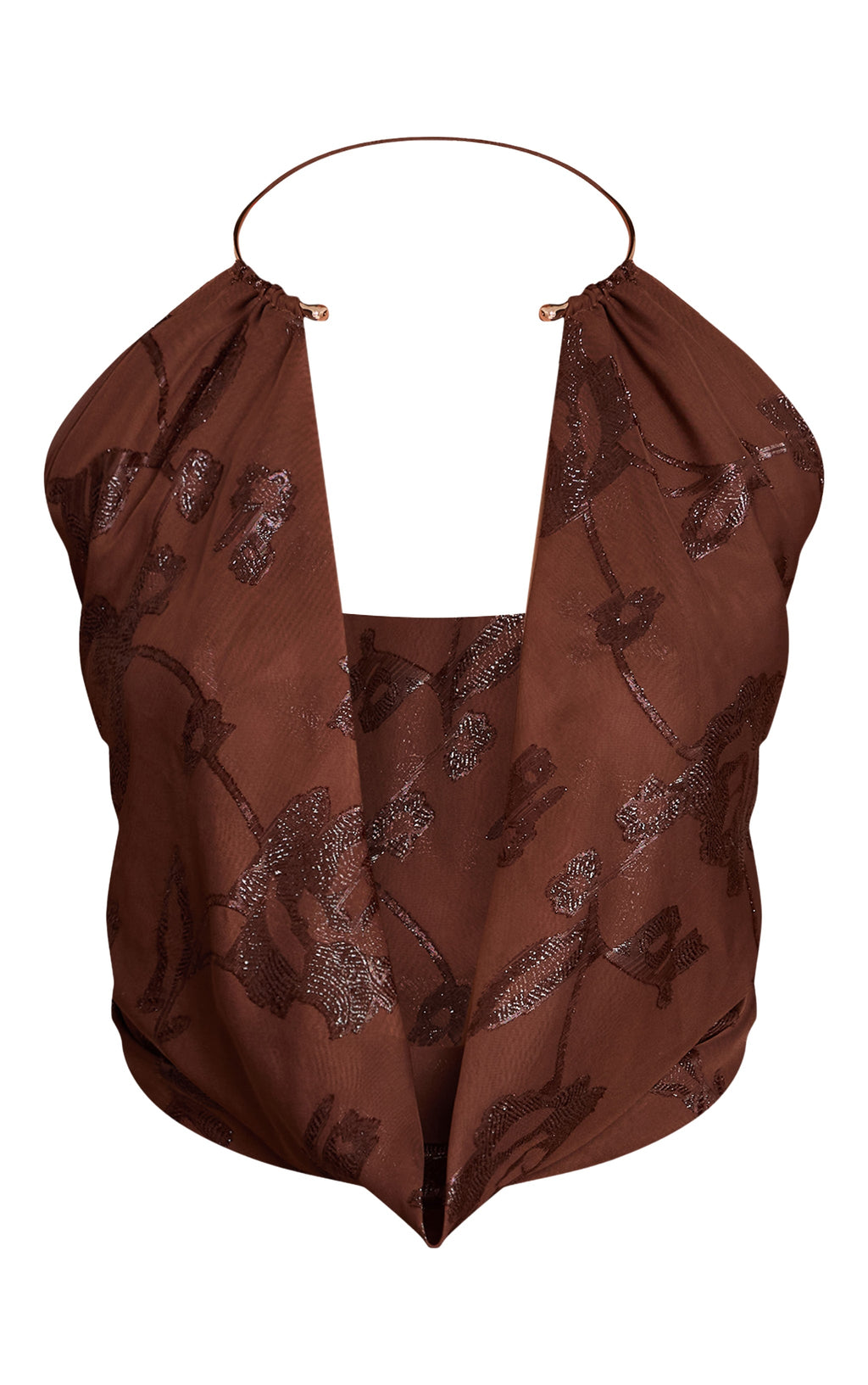 Top Halter Gasa Chocolate Mi tienda