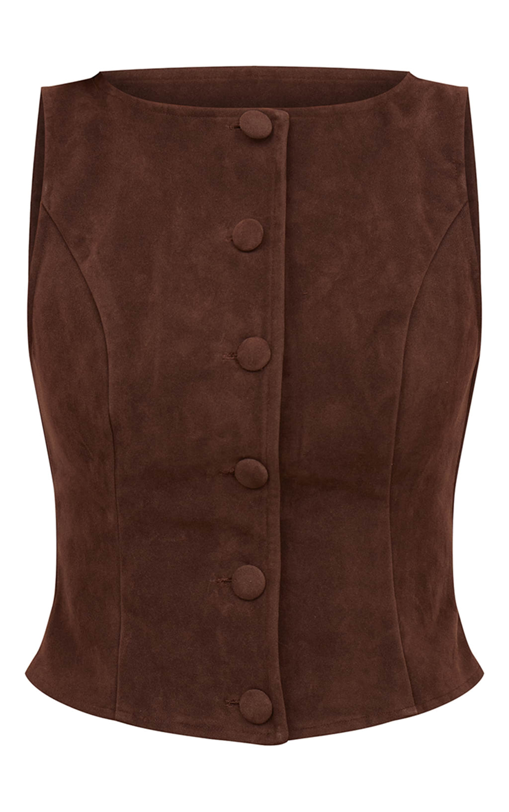 Chaleco Waistcoat Gamuza Café Mi tienda
