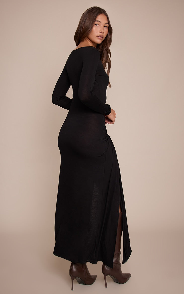 Vestido Maxi Negro Nudo V E L T