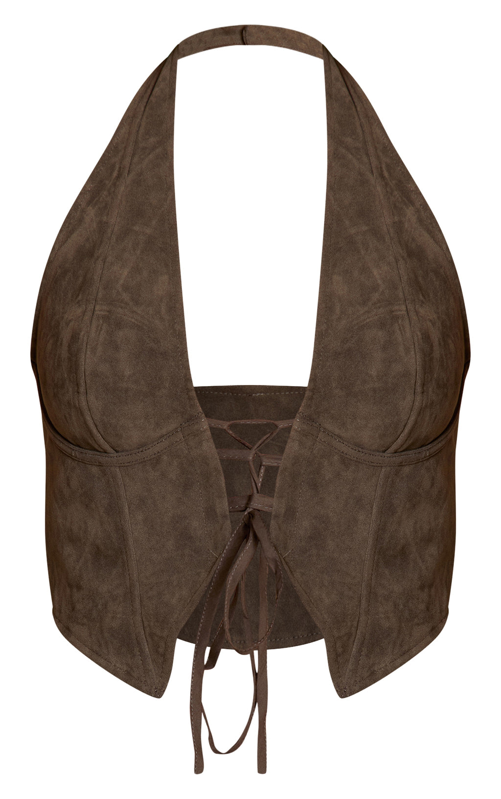 Corset Halter Khaki Gamuza Mi tienda