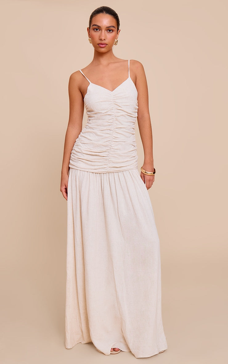 Vestido Maxi Natural Texturizado Mi tienda