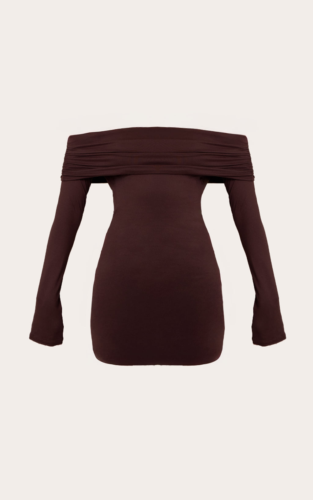 Vestido Café Moro Sin Hombros