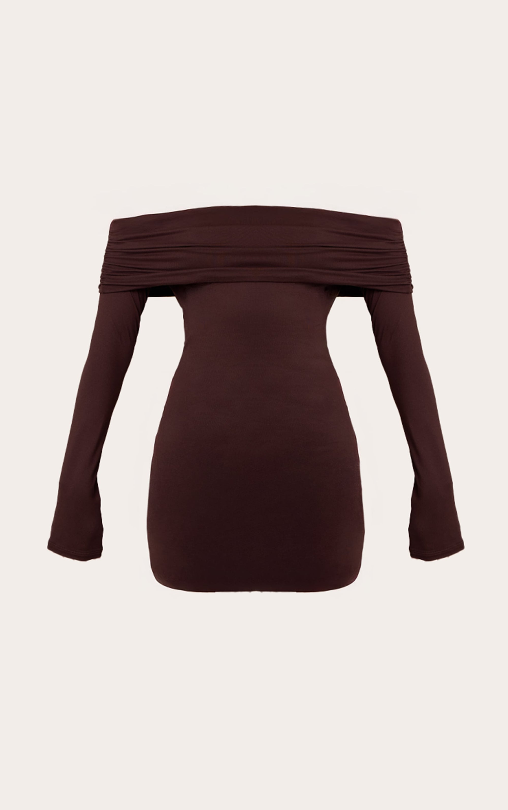 Vestido Café Moro Sin Hombros