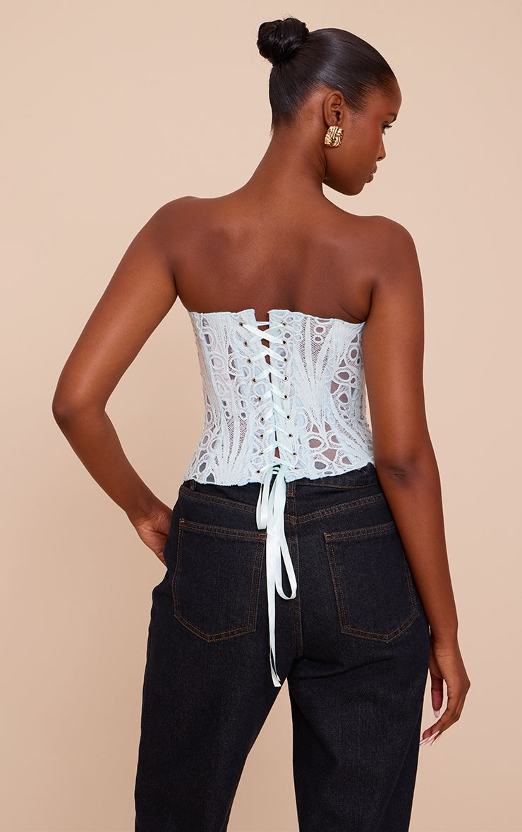 Corset Top Blanco Floral
