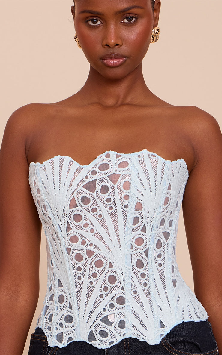 Corset Top Blanco Floral