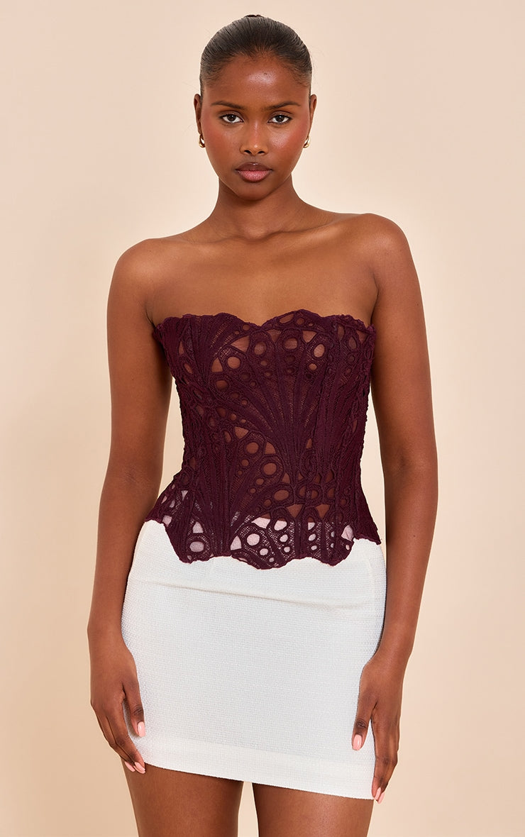 Corset Top Burdeo Floral