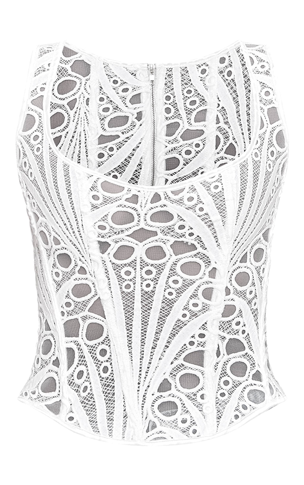 Corset Top Blanco Floral