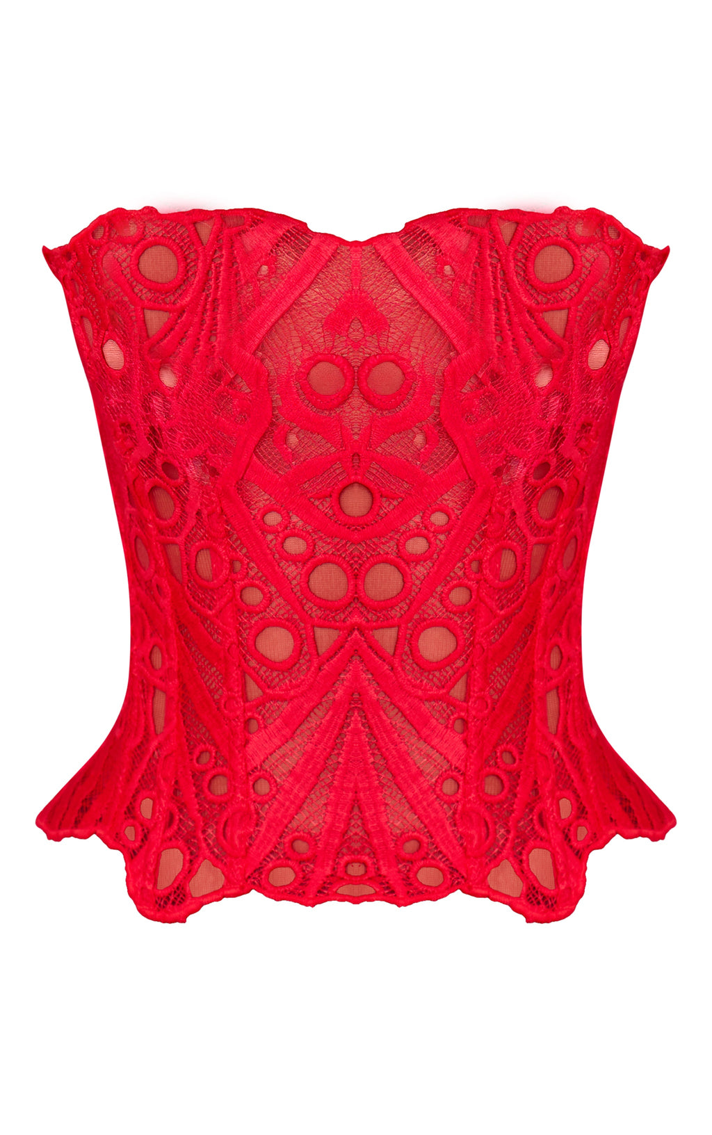 Corset Top Rojo Floral