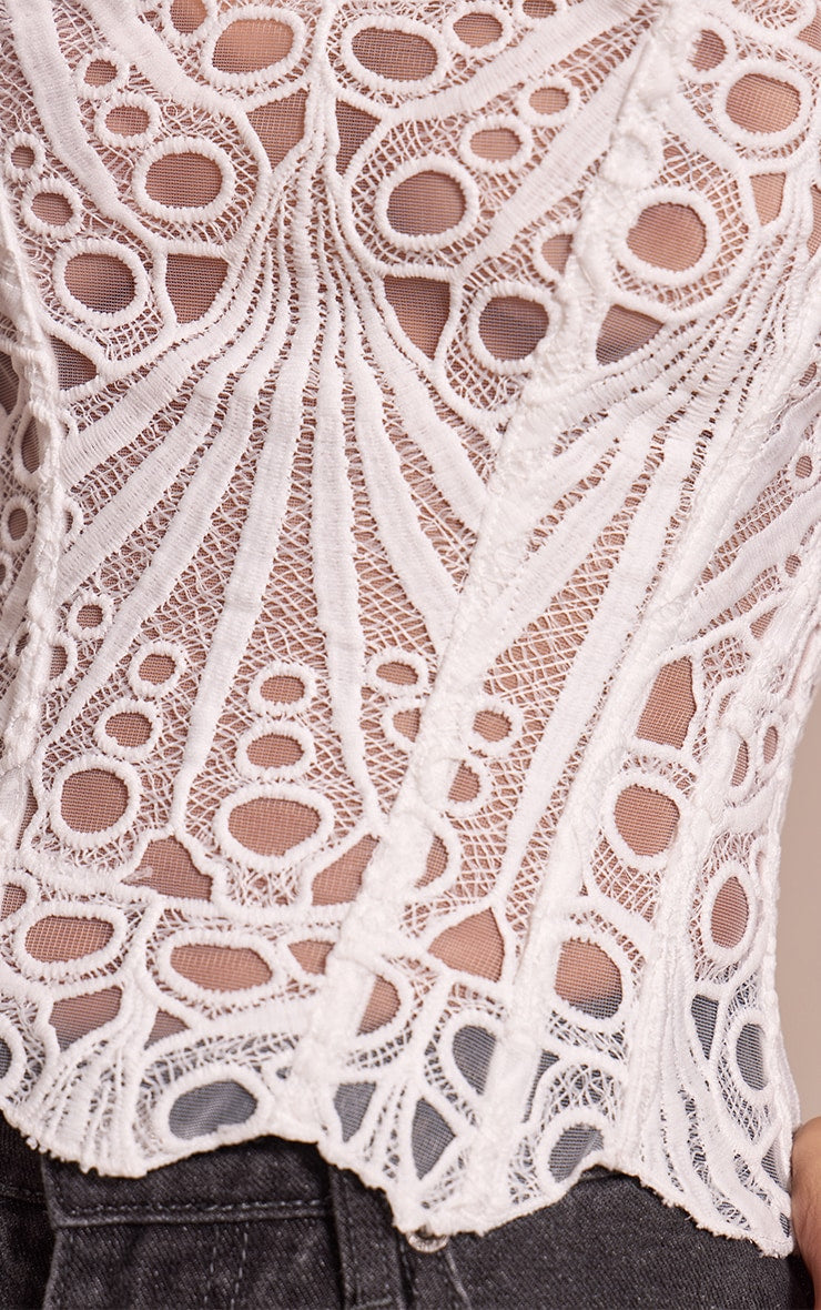 Corset Top Blanco Floral