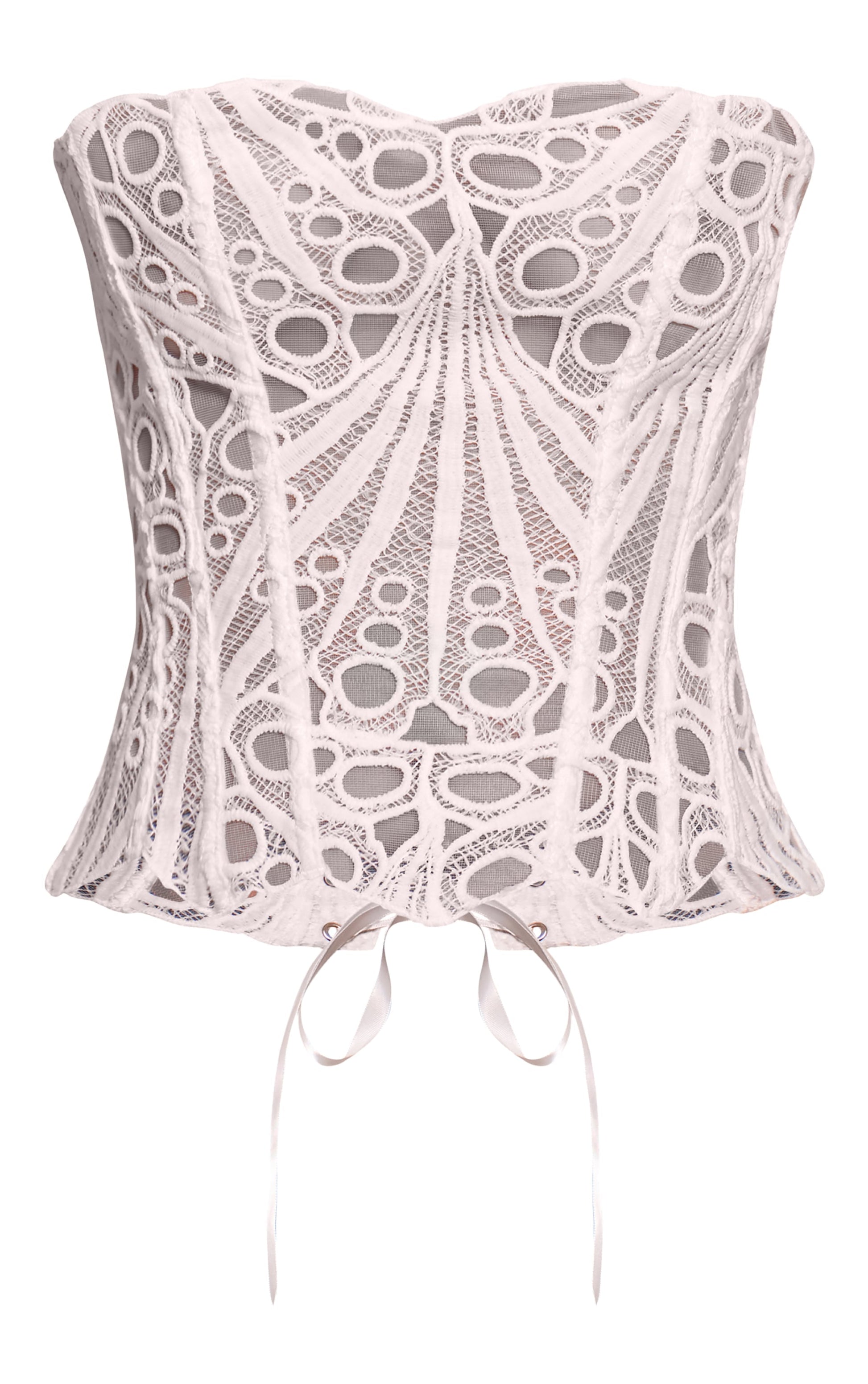 Corset Top Blanco Floral Mi tienda