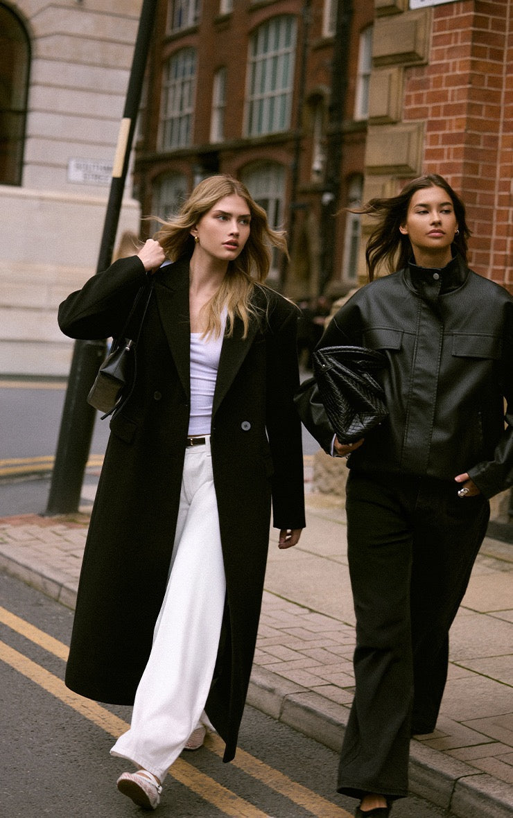 Abrigo Largo Negro Sastrero Mi tienda