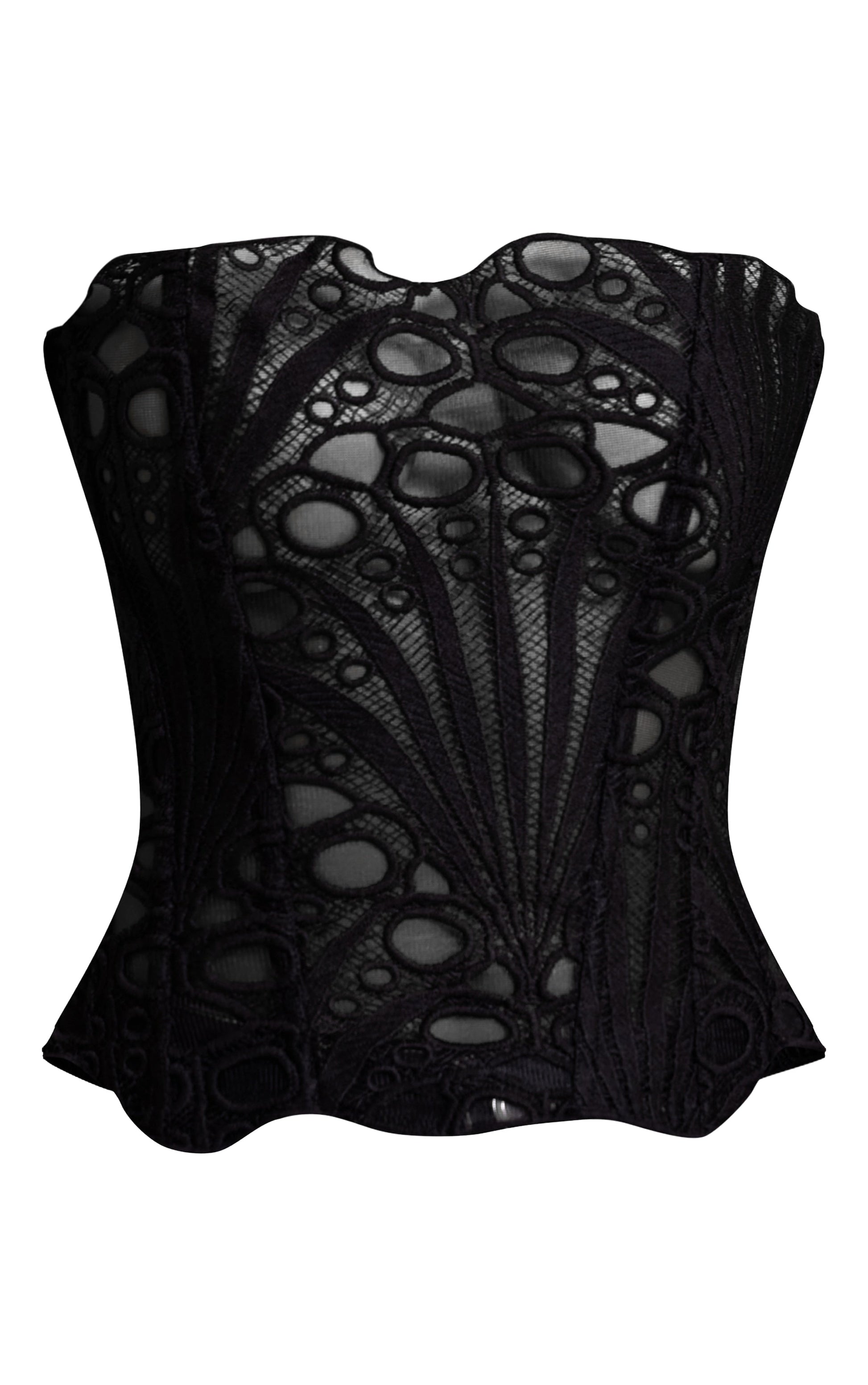 Corset Top Negro Floral Mi tienda