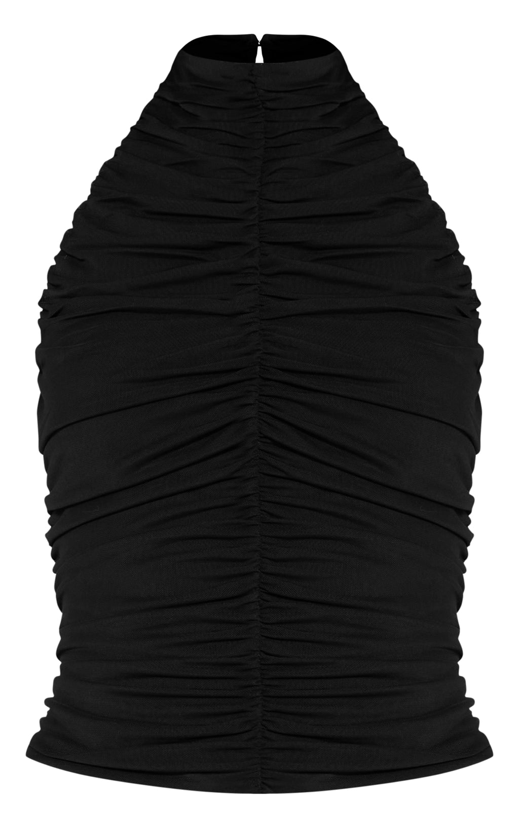 Crop Top Negro Fruncidos