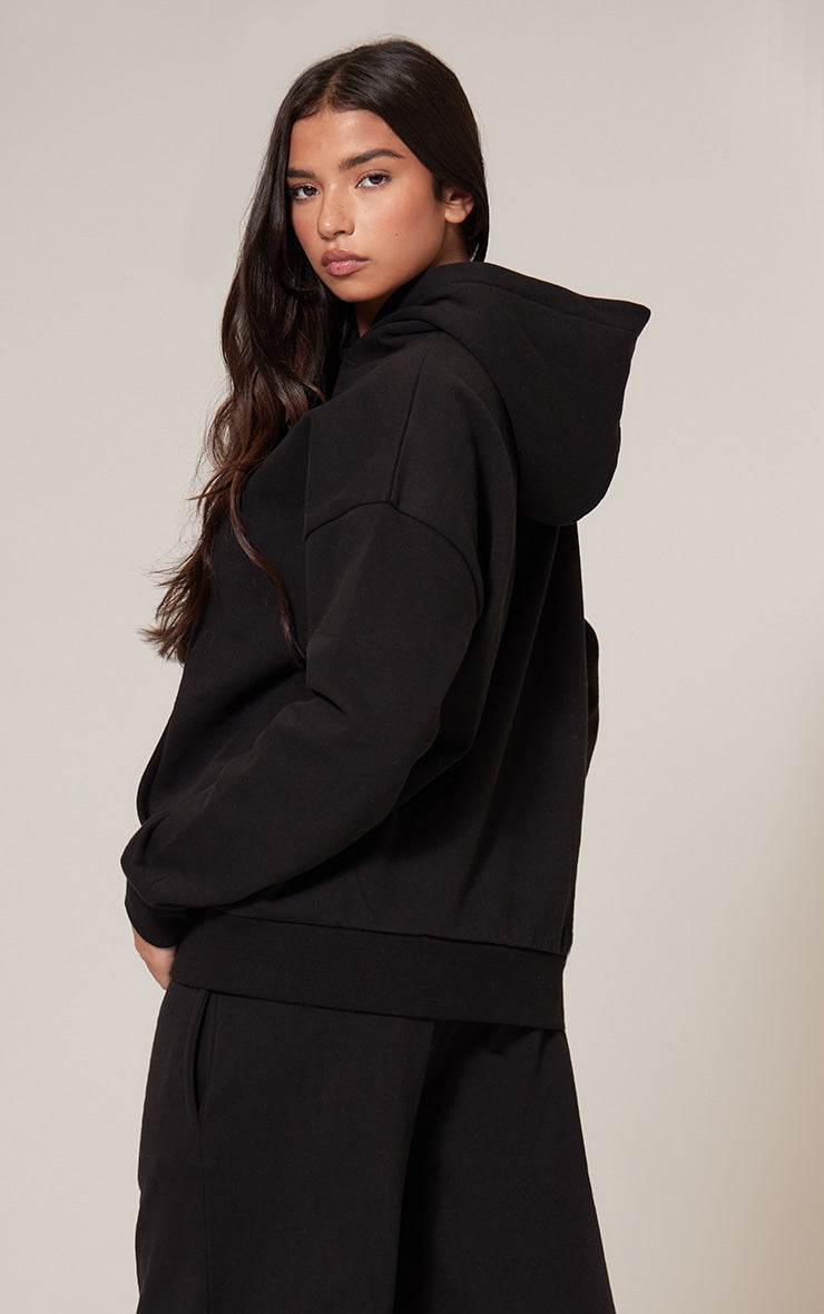 Conjunto Buzo Negro Mujer Polerón Capucha y Pantalón Jogger