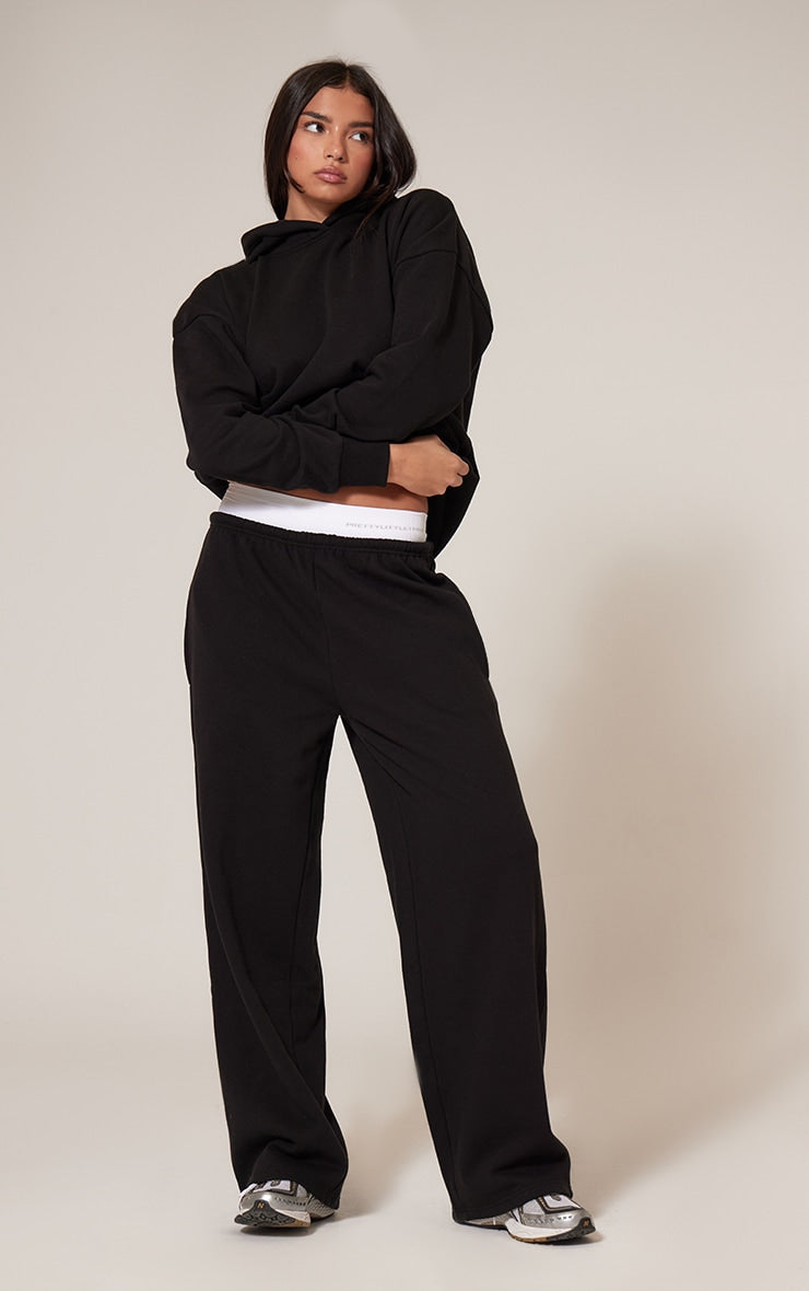 Conjunto Buzo Negro Mujer Polerón Capucha y Pantalón Jogger