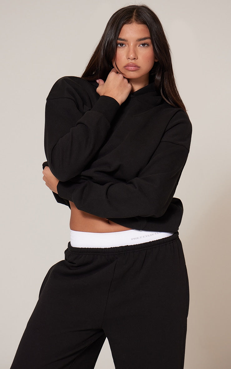 Conjunto Buzo Negro Mujer Polerón Capucha y Pantalón Jogger