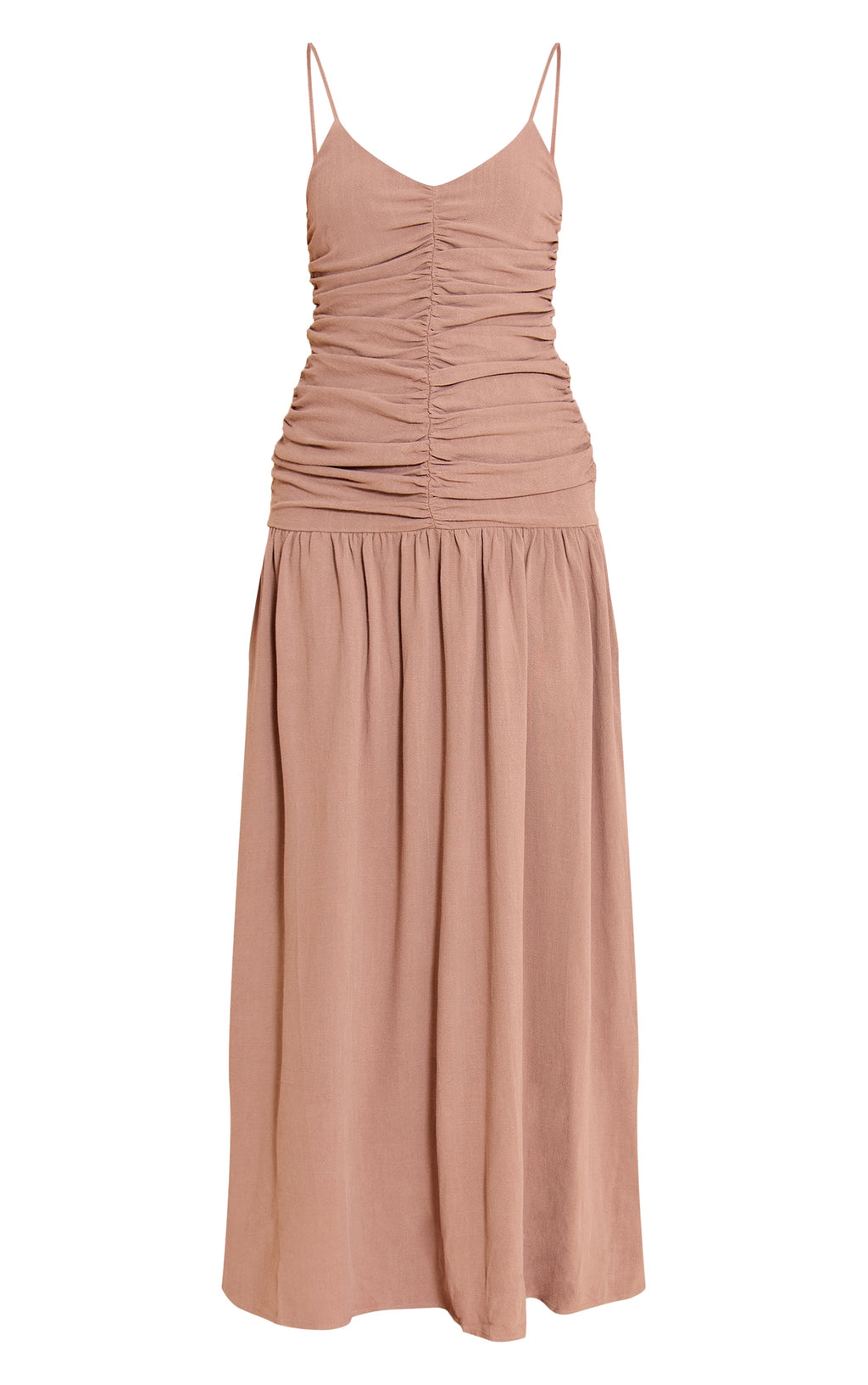 Vestido Maxi Taupe Texturizado Mi tienda