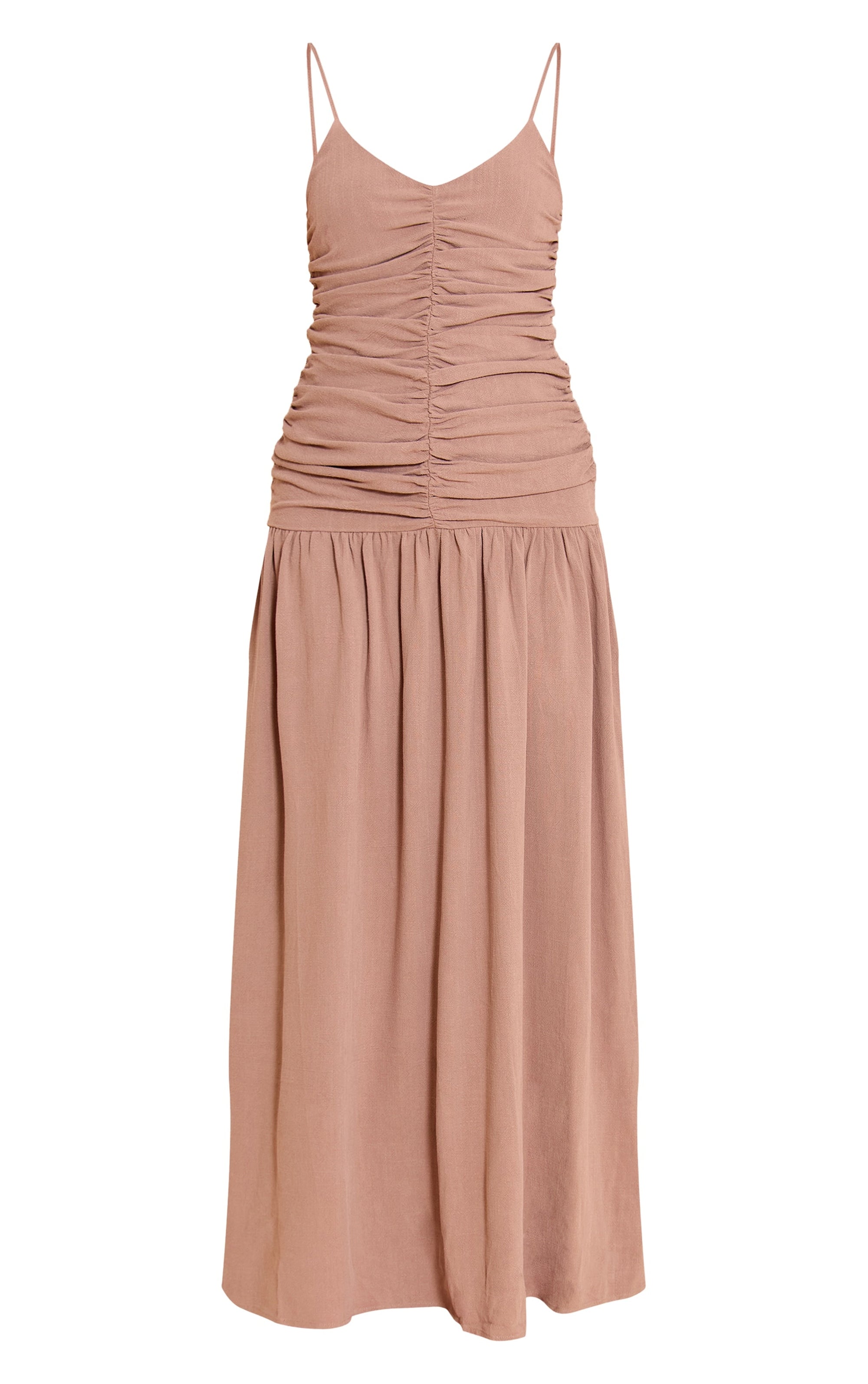 Vestido Maxi Taupe Texturizado Mi tienda