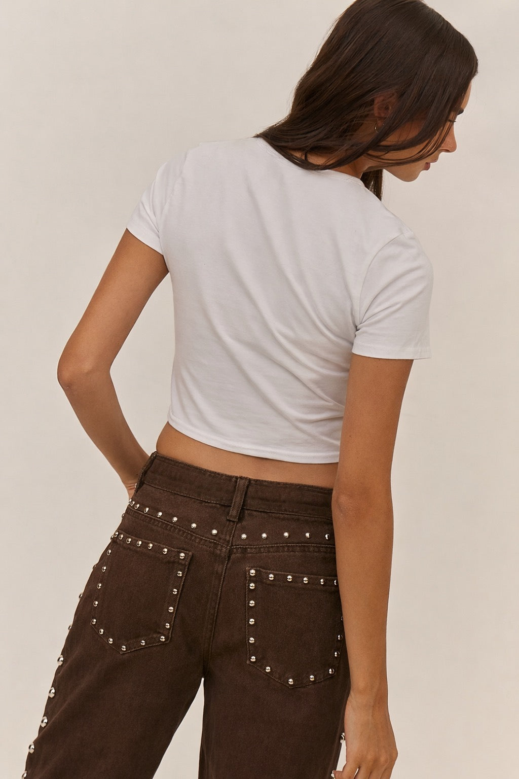 Jeans Pantalones Chocolate Tachas Mi tienda
