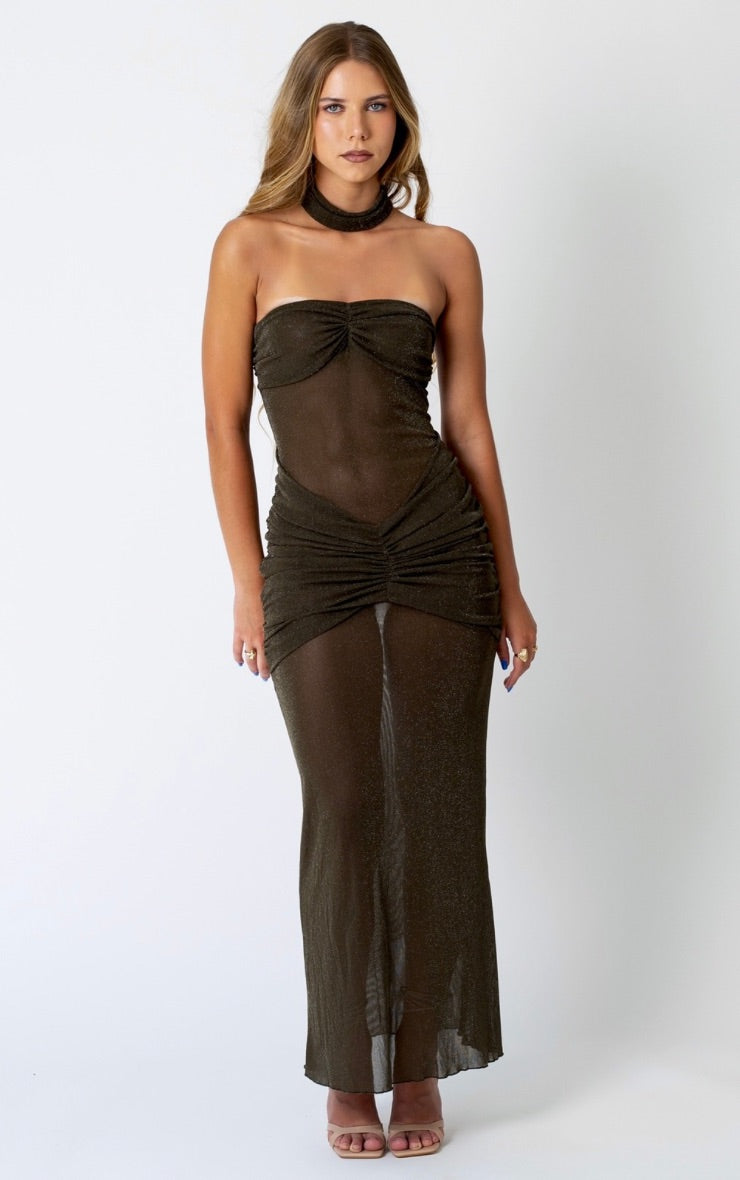 Maxi Dress Negro Brillos Mi tienda