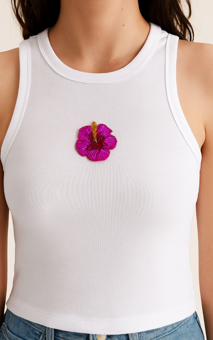 Top Básico Lentejuelas Fucsia