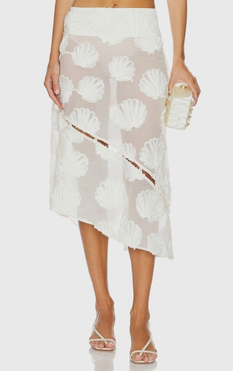 Falda Transparencia Blanco Conchas Mi tienda