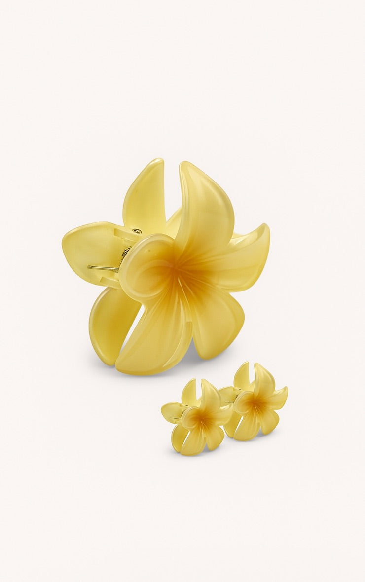Set Pinzas Flor Amarilla Mi tienda