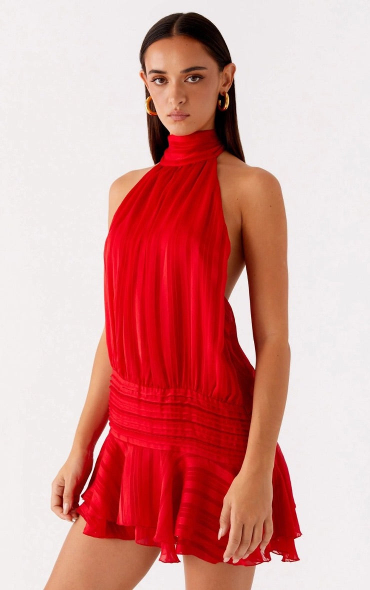 Vestido Mini Cuello Rojo Mi tienda