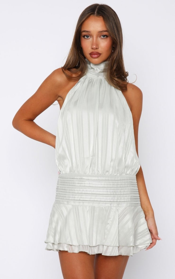 Vestido Mini Cuello Celeste Mi tienda