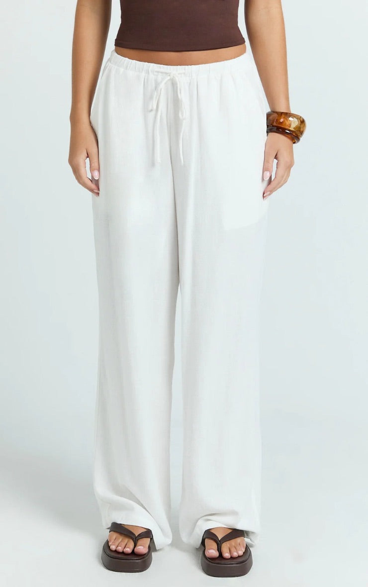 Pantalones Lino Blanco Mi tienda