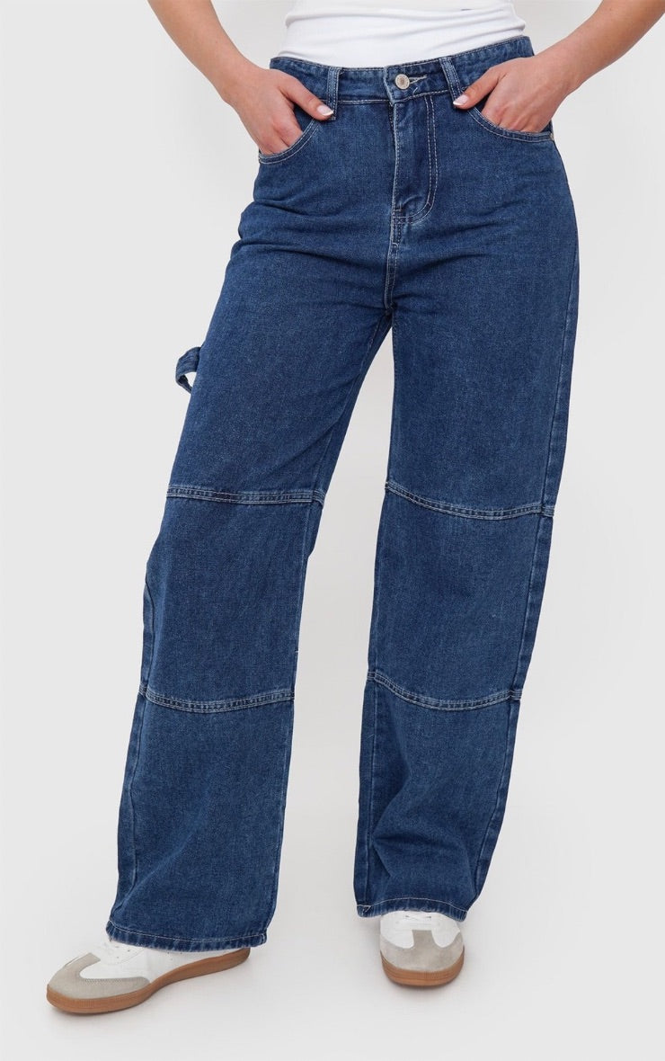 Jeans Cargo Azul – Tiro Alto Mi tienda