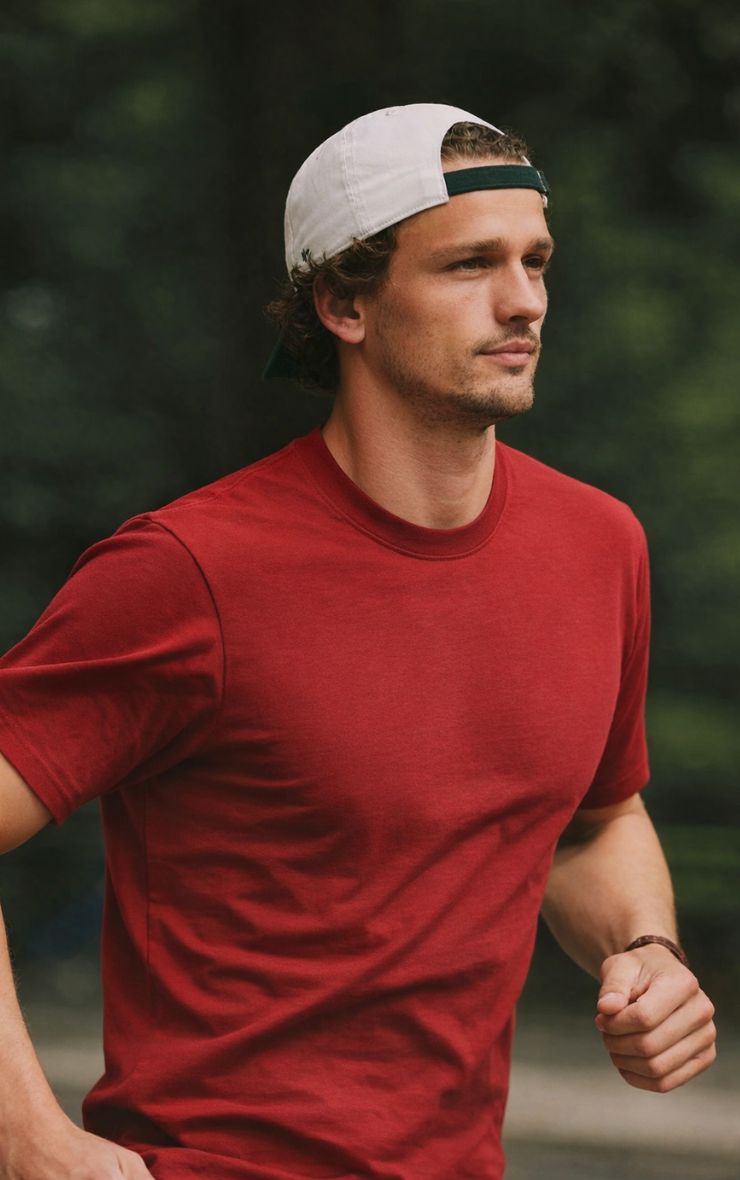 Polera Hombre Roja Algodón Mi tienda