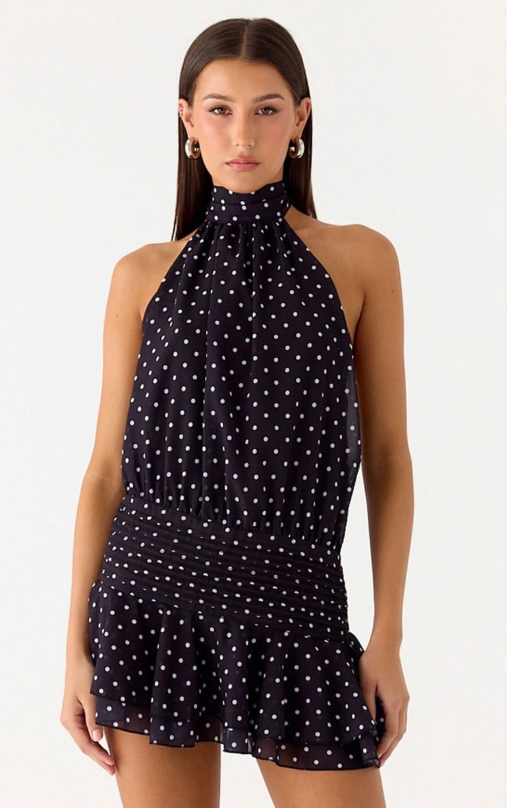 Vestido Mini Polka Dots Negro Mi tienda