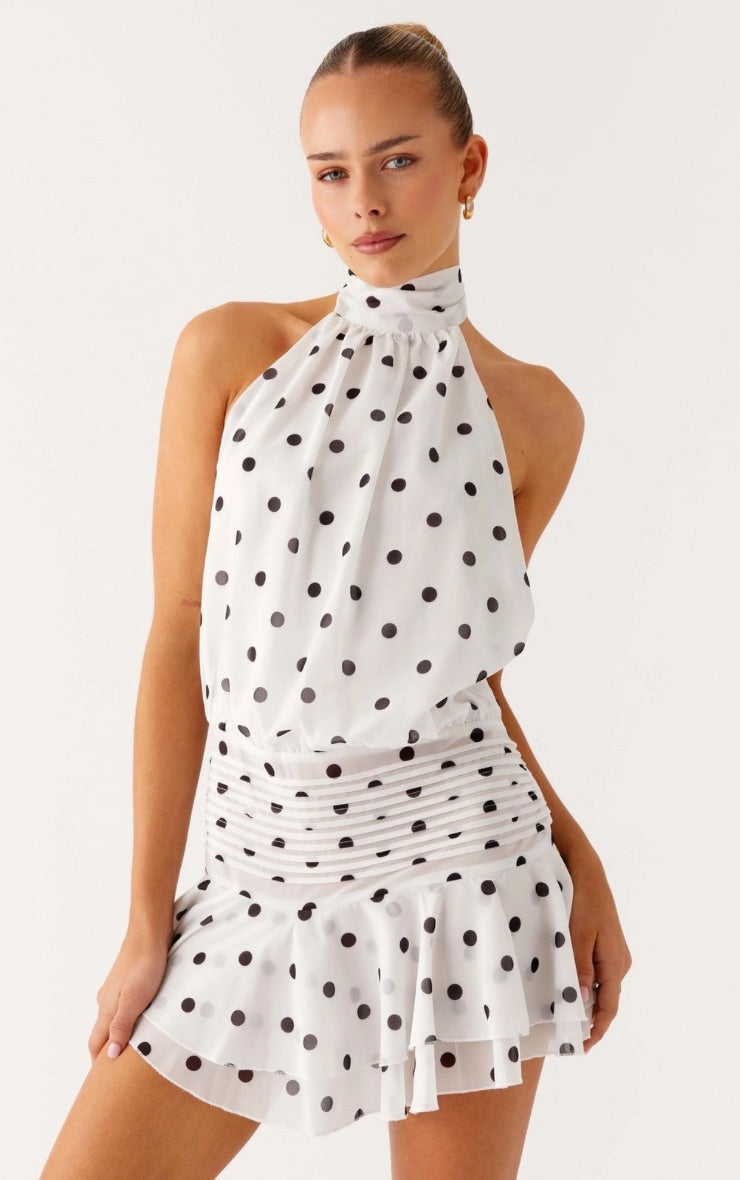 Vestido Mini Polka Dots Blanco Mi tienda