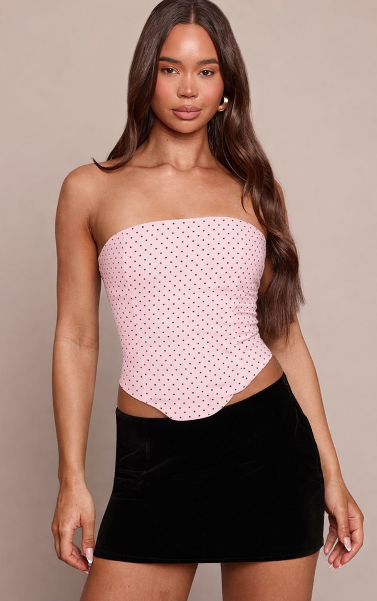 Corset Rosado Polka Dot Mi tienda