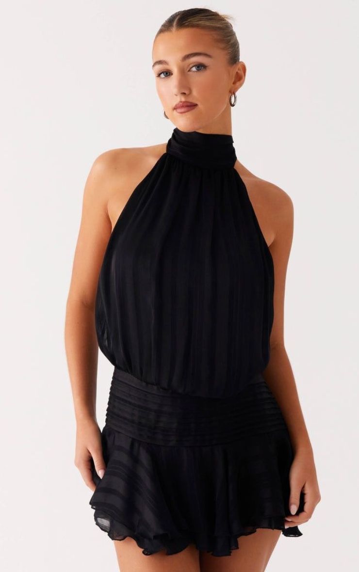 Vestido Mini Cuello Negro Mi tienda