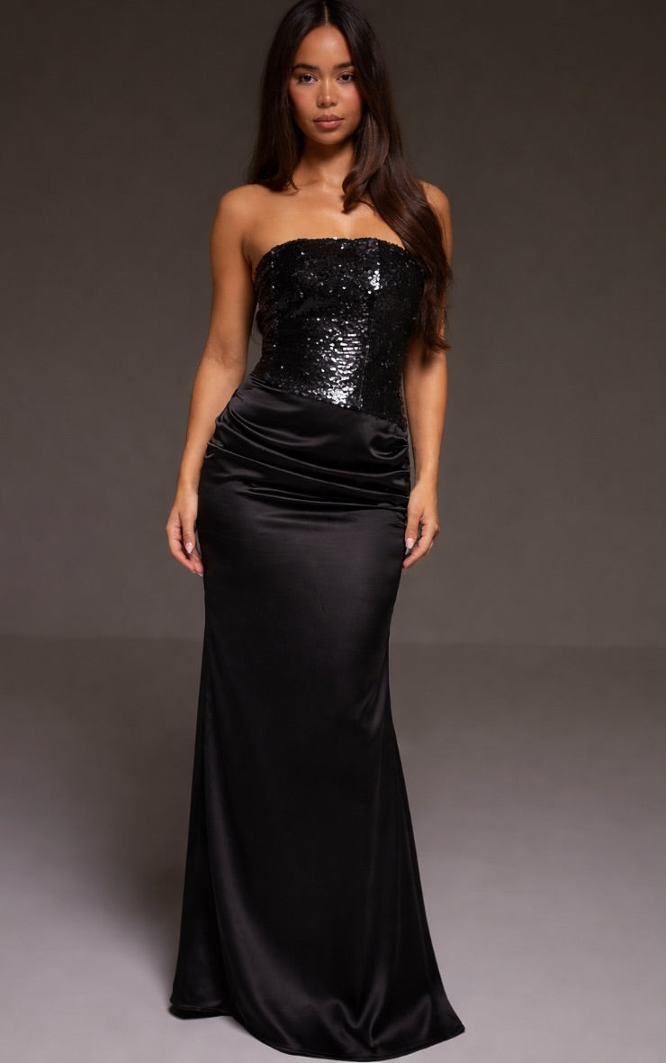 Vestido Maxi Asimétrico Lentejuelas Mi tienda